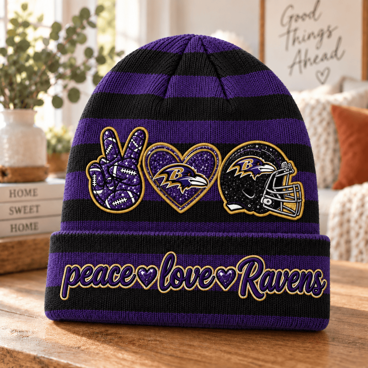 Baltimore Ravens NFL Beanie Hat For Fan