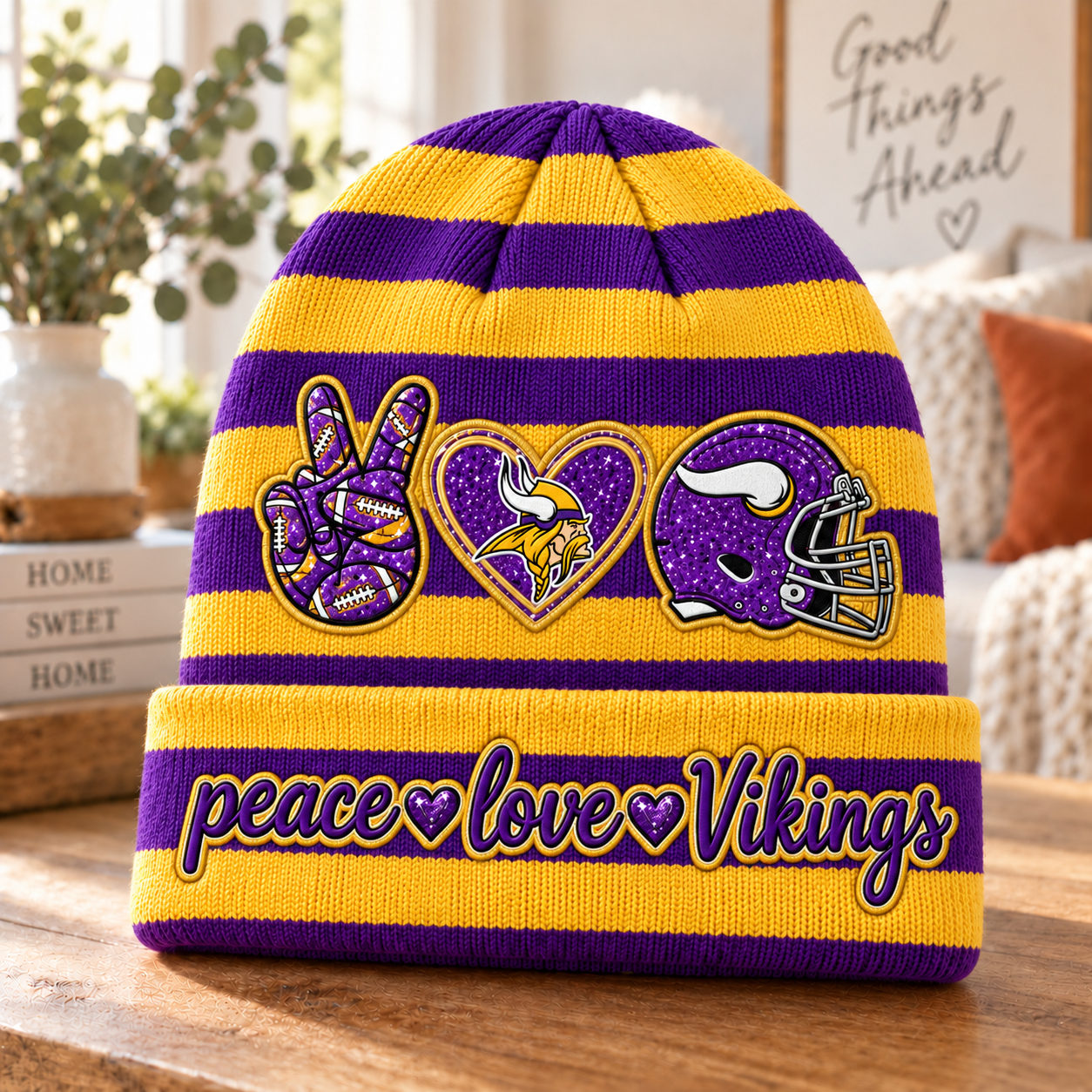 Minnesota Vikings NFL Beanie Hat For Fan