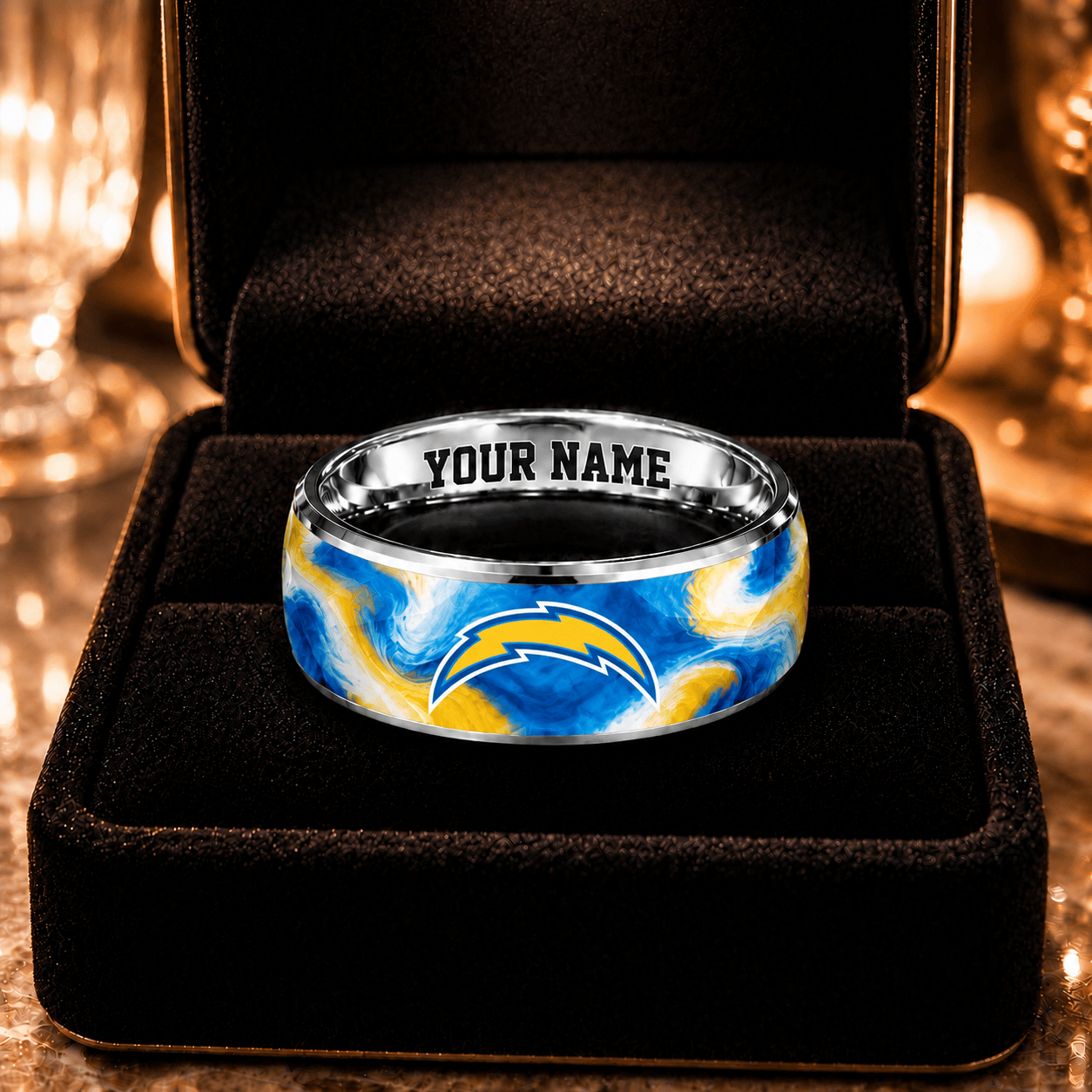 Los Angeles Chargers NFL Ring Custom Name For Fan