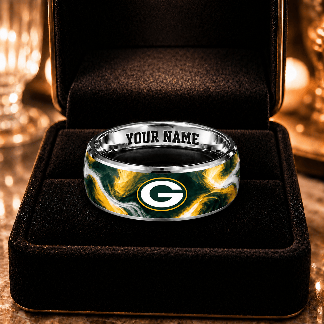 Green Bay Packers NFL Ring Custom Name For Fan