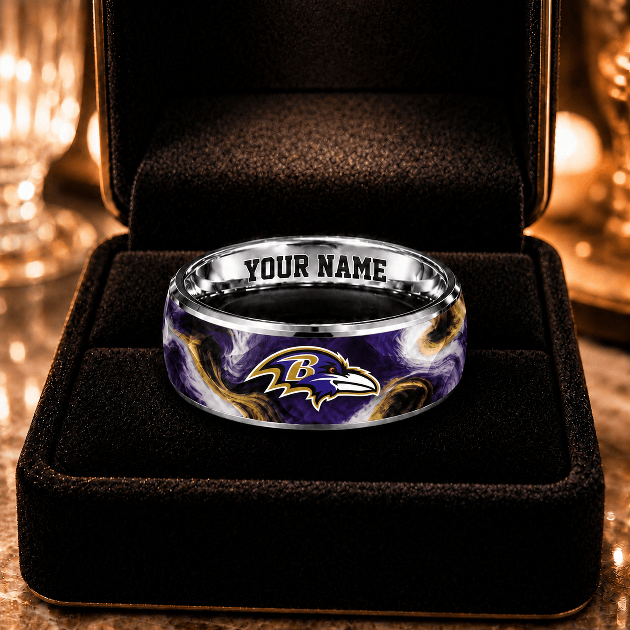 Baltimore Ravens NFL Ring Custom Name For Fan