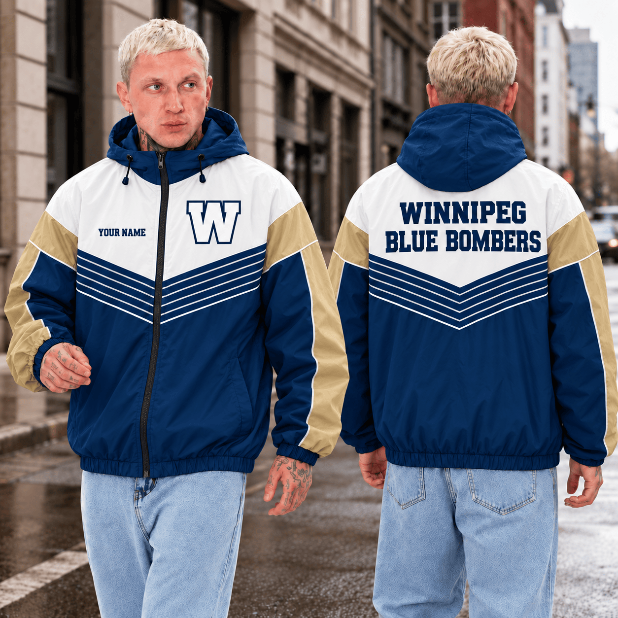 Winnipeg Blue Bombers CFL Outdoor Jacket Custom Name For Fan