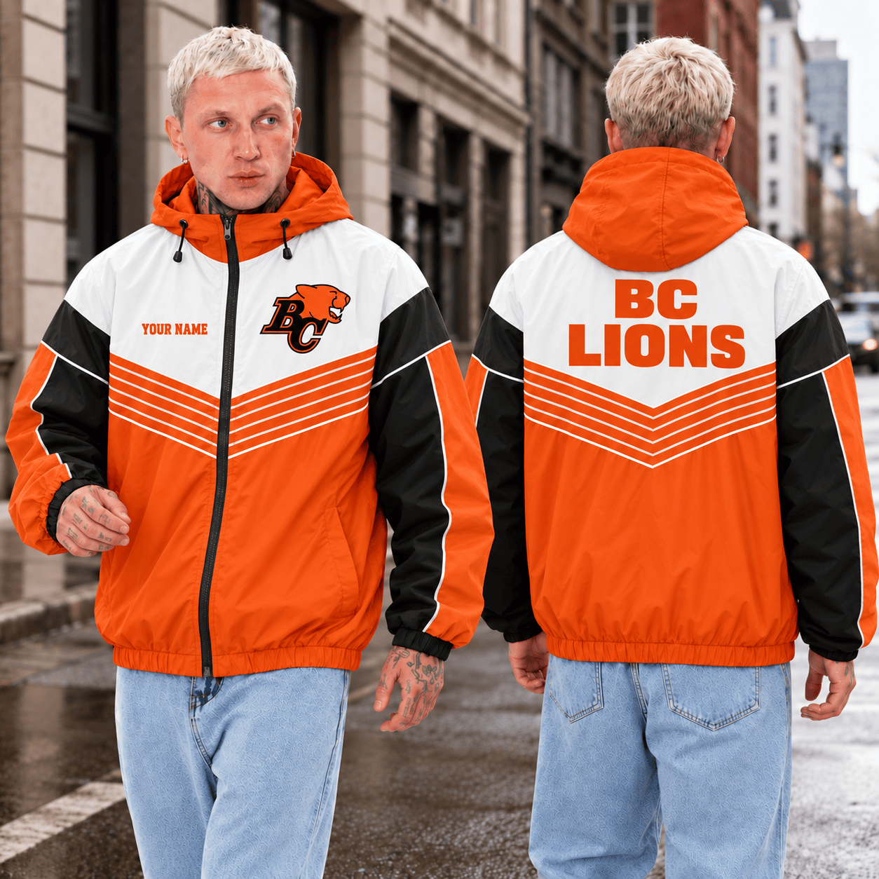 BC Lions CFL Outdoor Jacket Custom Name For Fan
