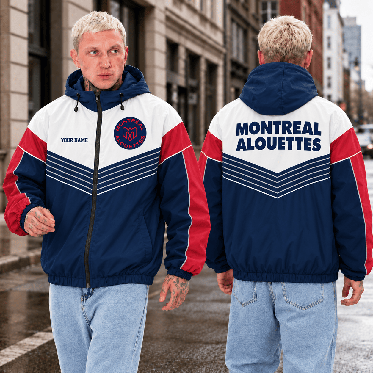 Montreal Alouettes CFL Outdoor Jacket Custom Name For Fan