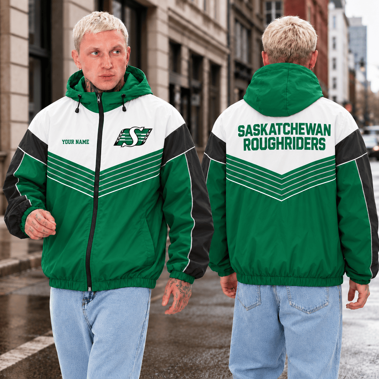 Saskatchewan Roughriders CFL Outdoor Jacket Custom Name For Fan