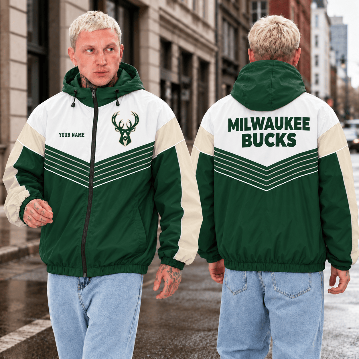 Milwaukee Bucks NBA Outdoor Jacket Custom Name For Fan