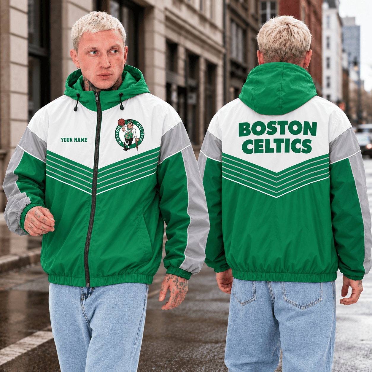 Boston Celtics NBA Outdoor Jacket Custom Name For Fan