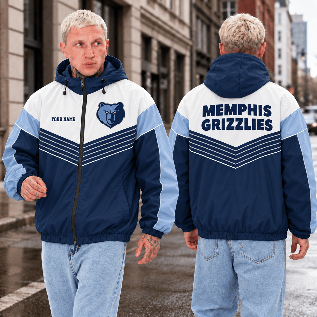 Memphis Grizzlies NBA Outdoor Jacket Custom Name For Fan