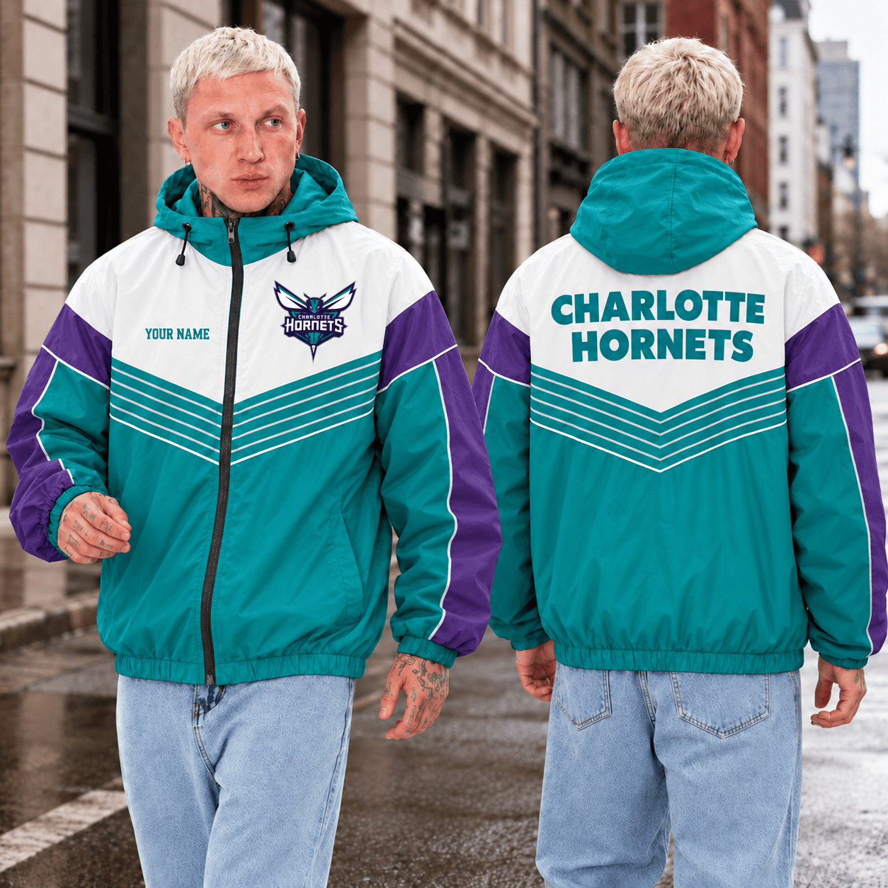 Charlotte Hornets NBA Outdoor Jacket Custom Name For Fan