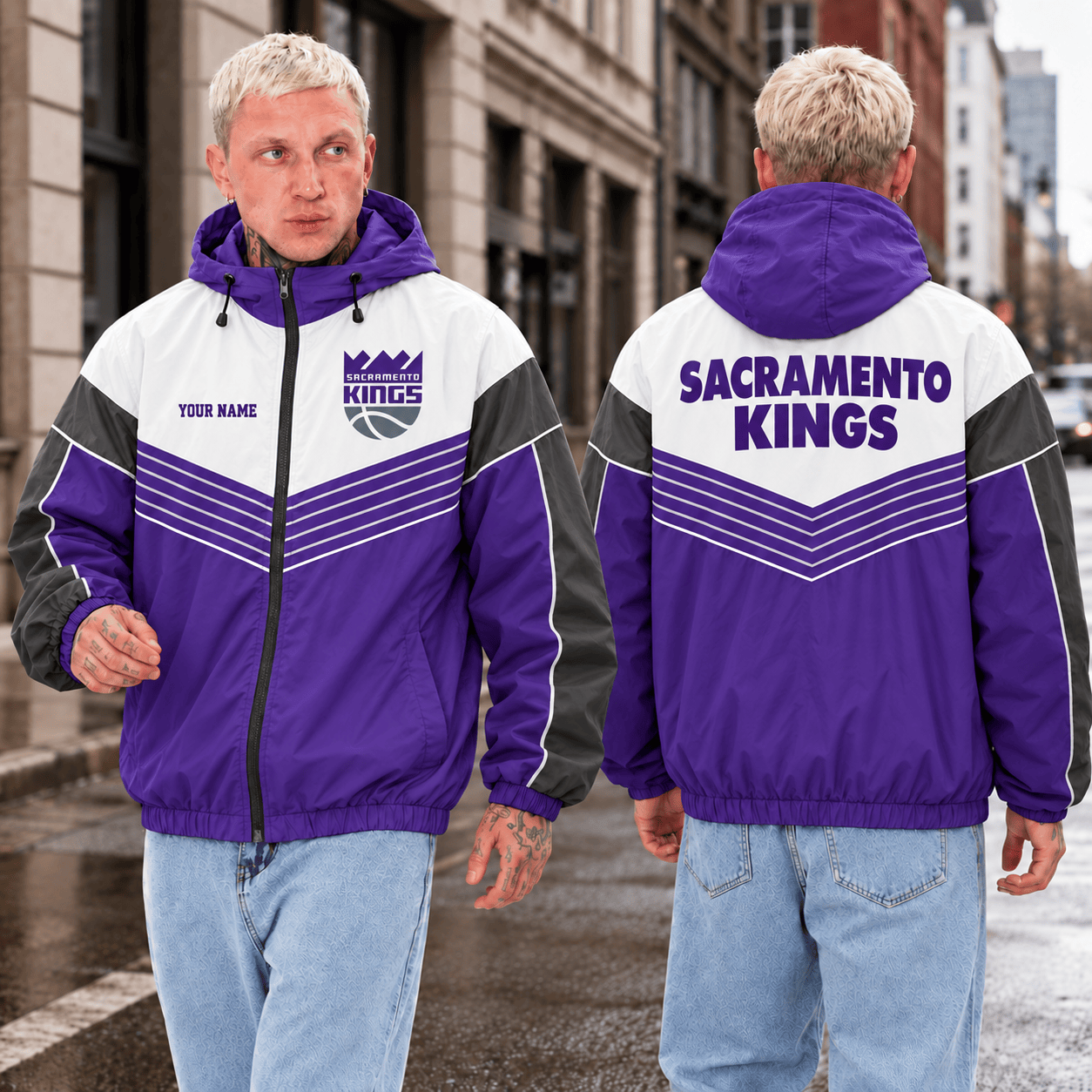 Sacramento Kings NBA Outdoor Jacket Custom Name For Fan