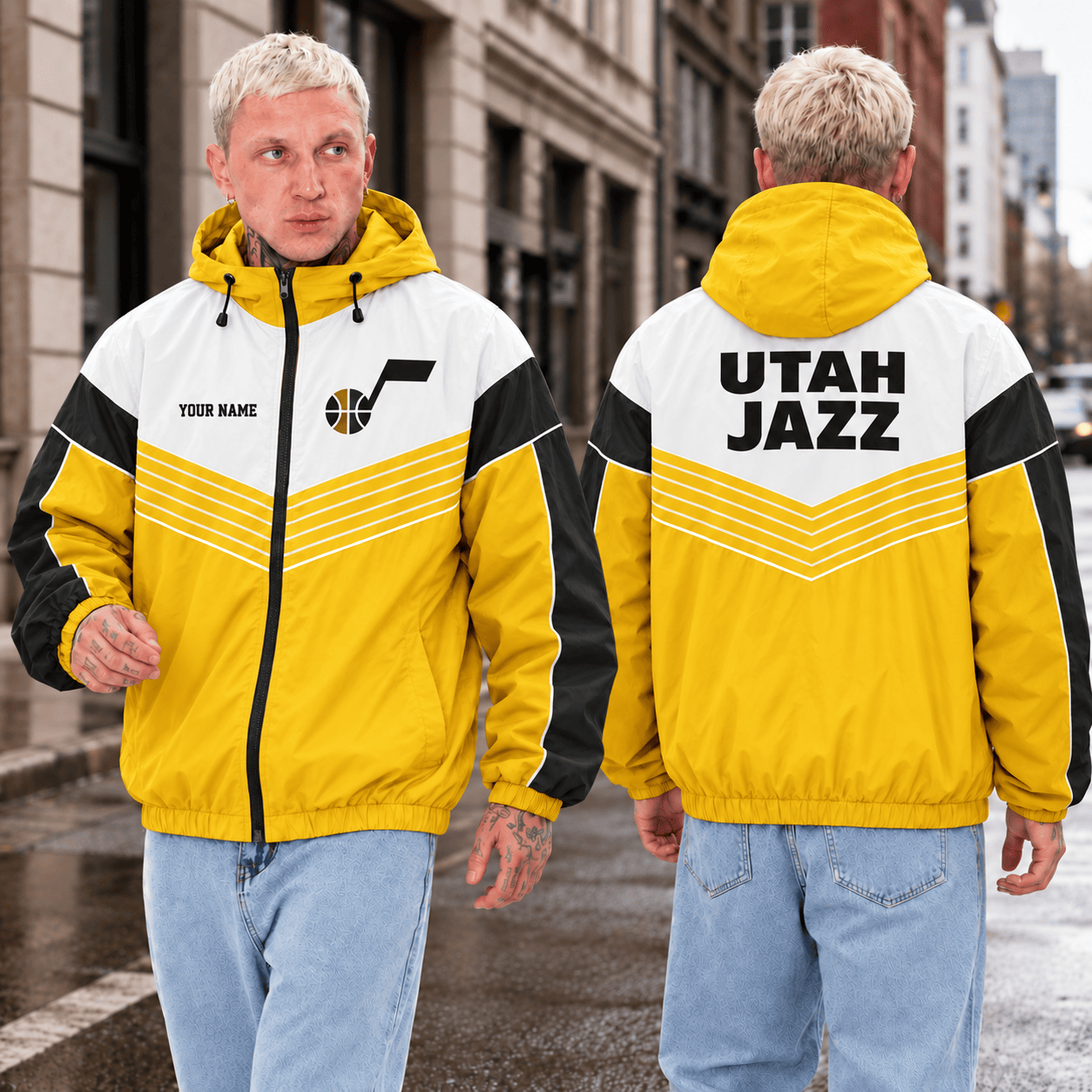 Utah Jazz NBA Outdoor Jacket Custom Name For Fan