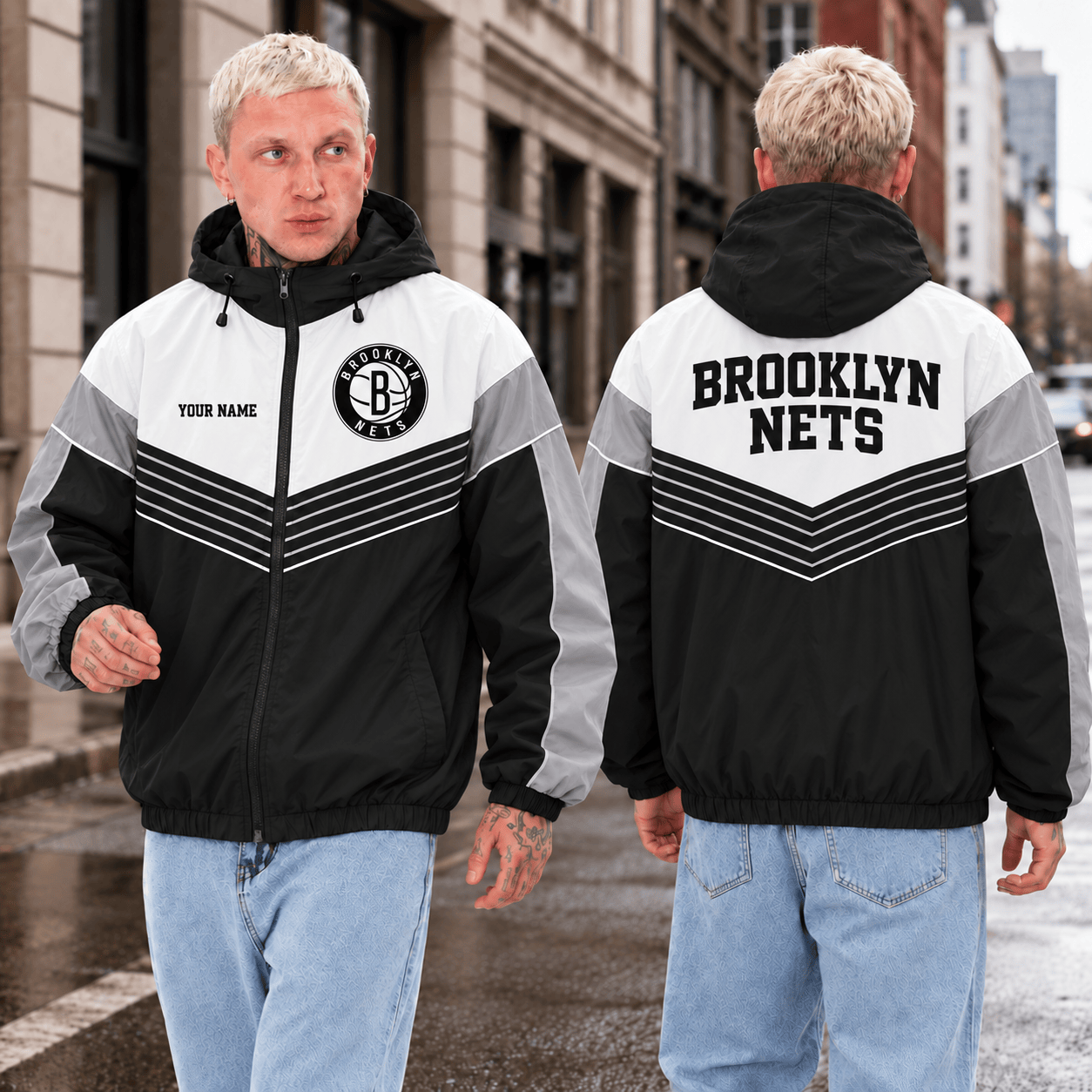 Brooklyn Nets NBA Outdoor Jacket Custom Name For Fan