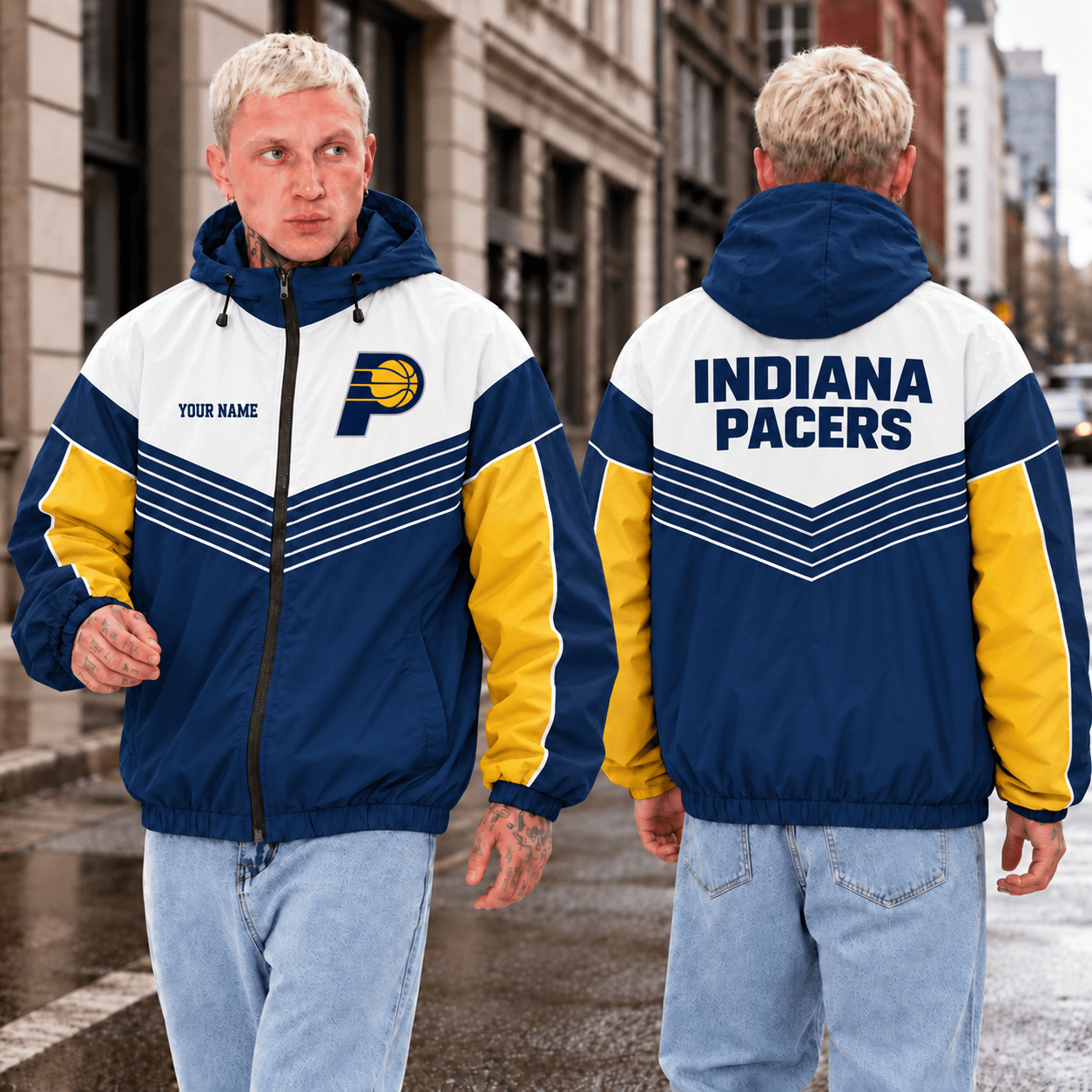 Indiana Pacers NBA Outdoor Jacket Custom Name For Fan
