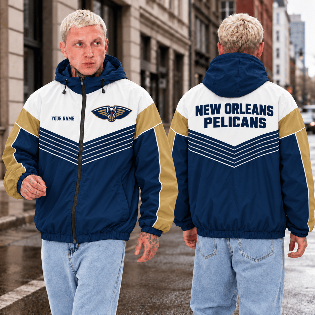 New Orleans Pelicans NBA Outdoor Jacket Custom Name For Fan