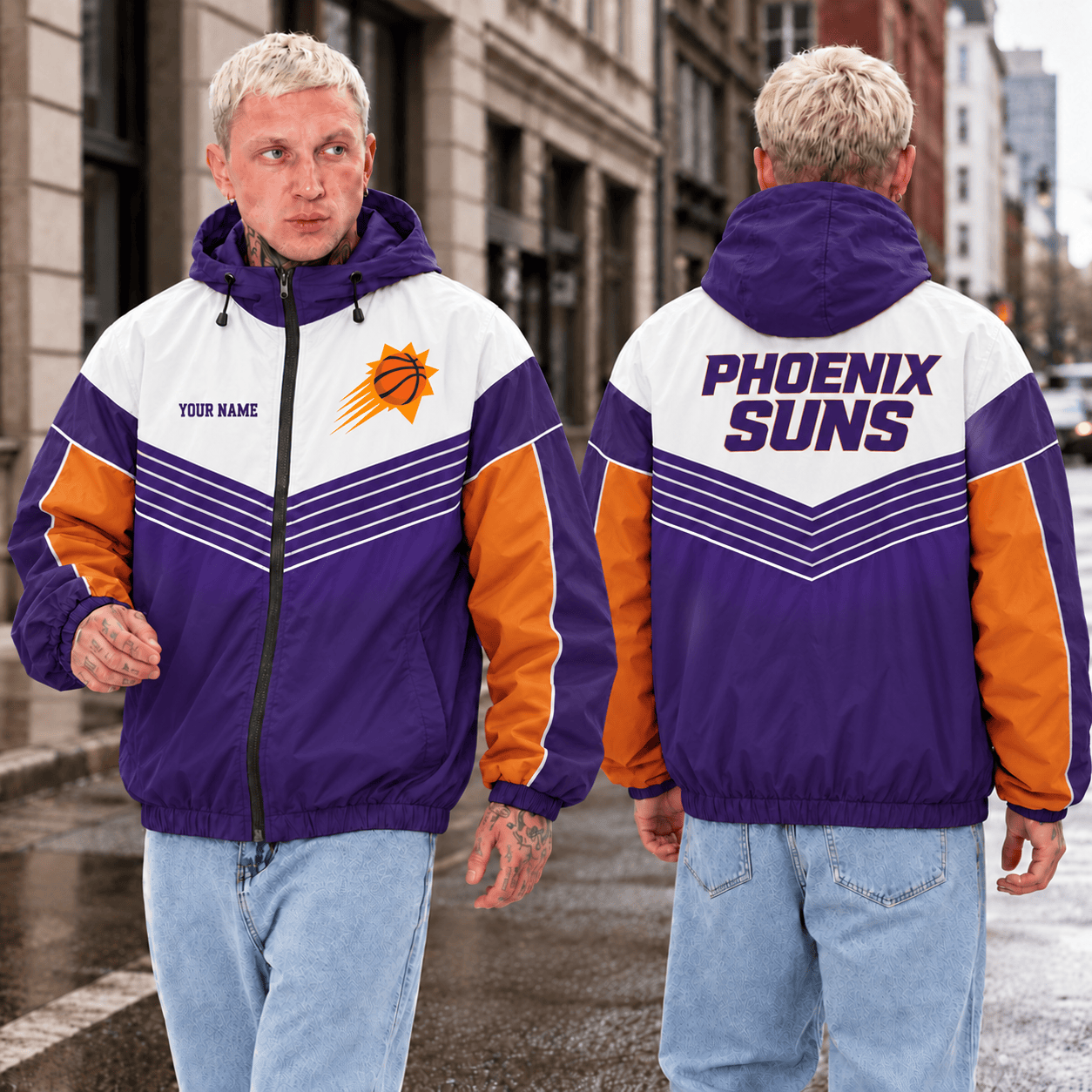 Phoenix Suns NBA Outdoor Jacket Custom Name For Fan
