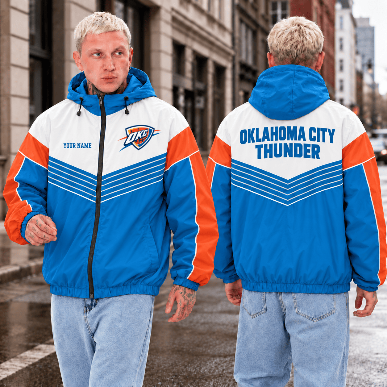 Oklahoma City Thunder NBA Outdoor Jacket Custom Name For Fan