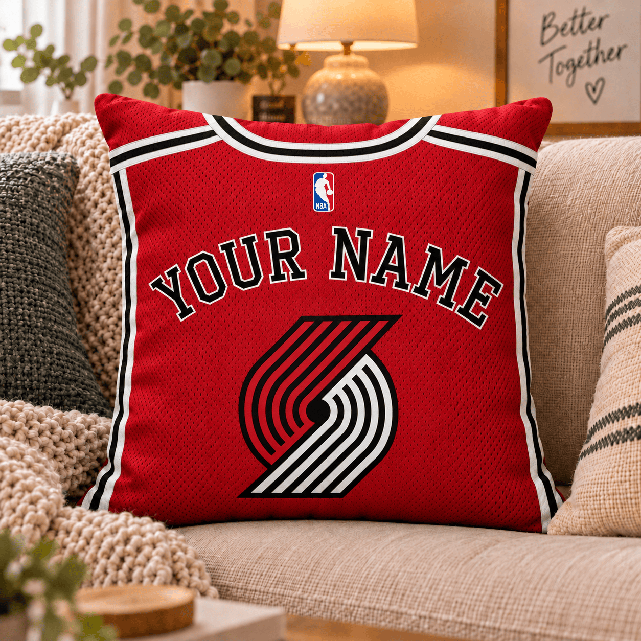 Portland Trail Blazers NBA Pillow Jersey Custom Name For Fan