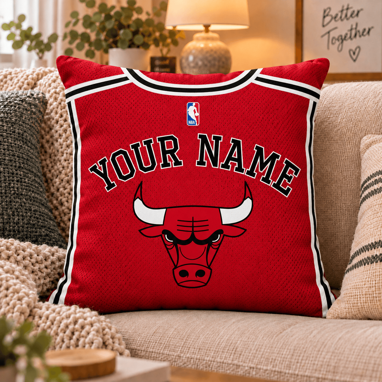 Chicago Bulls NBA Pillow Jersey Custom Name For Fan