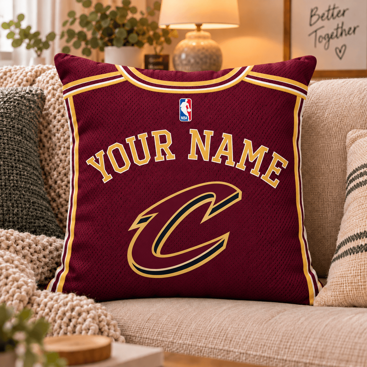 Cleveland Cavaliers NBA Pillow Jersey Custom Name For Fan