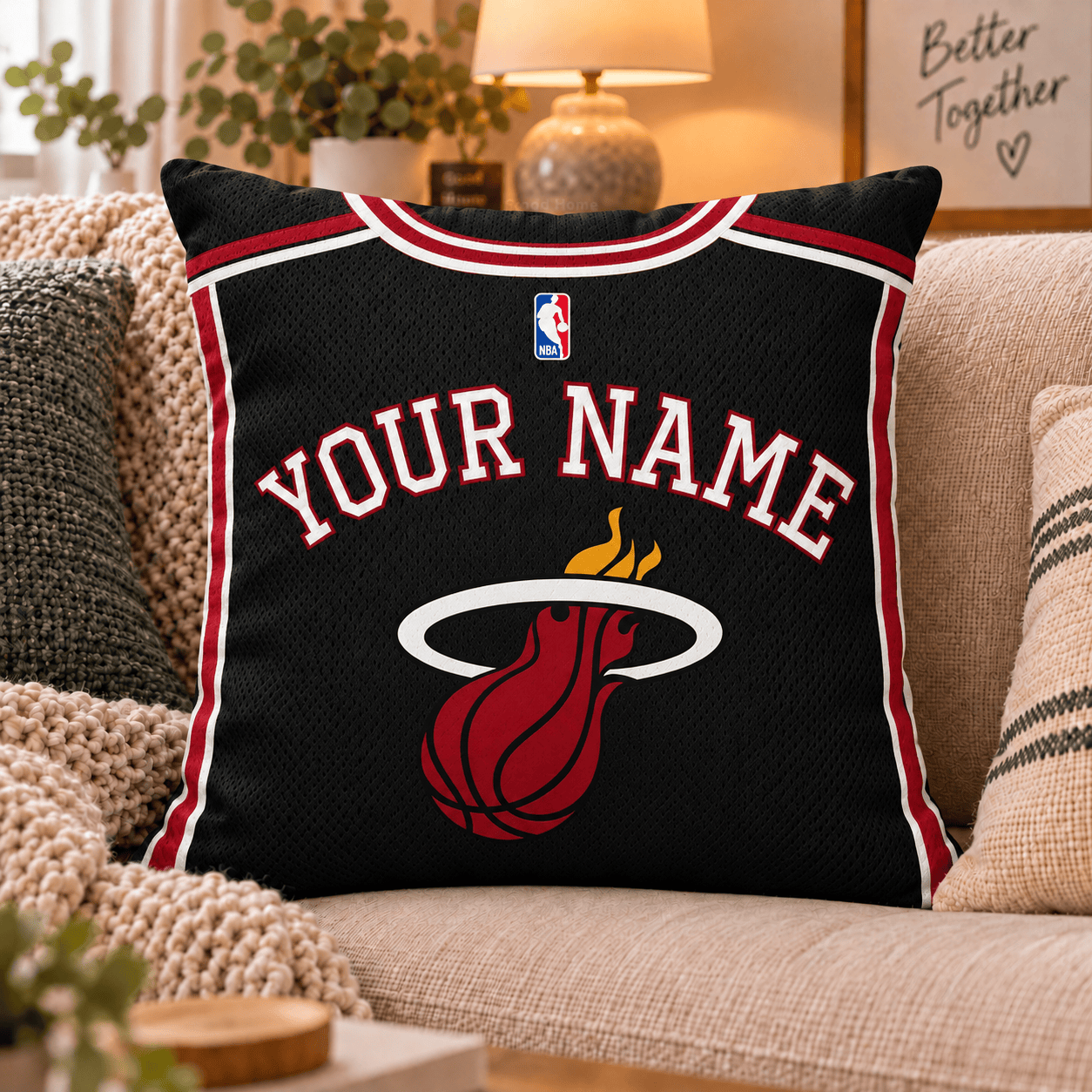Miami Heat NBA Pillow Jersey Custom Name For Fan