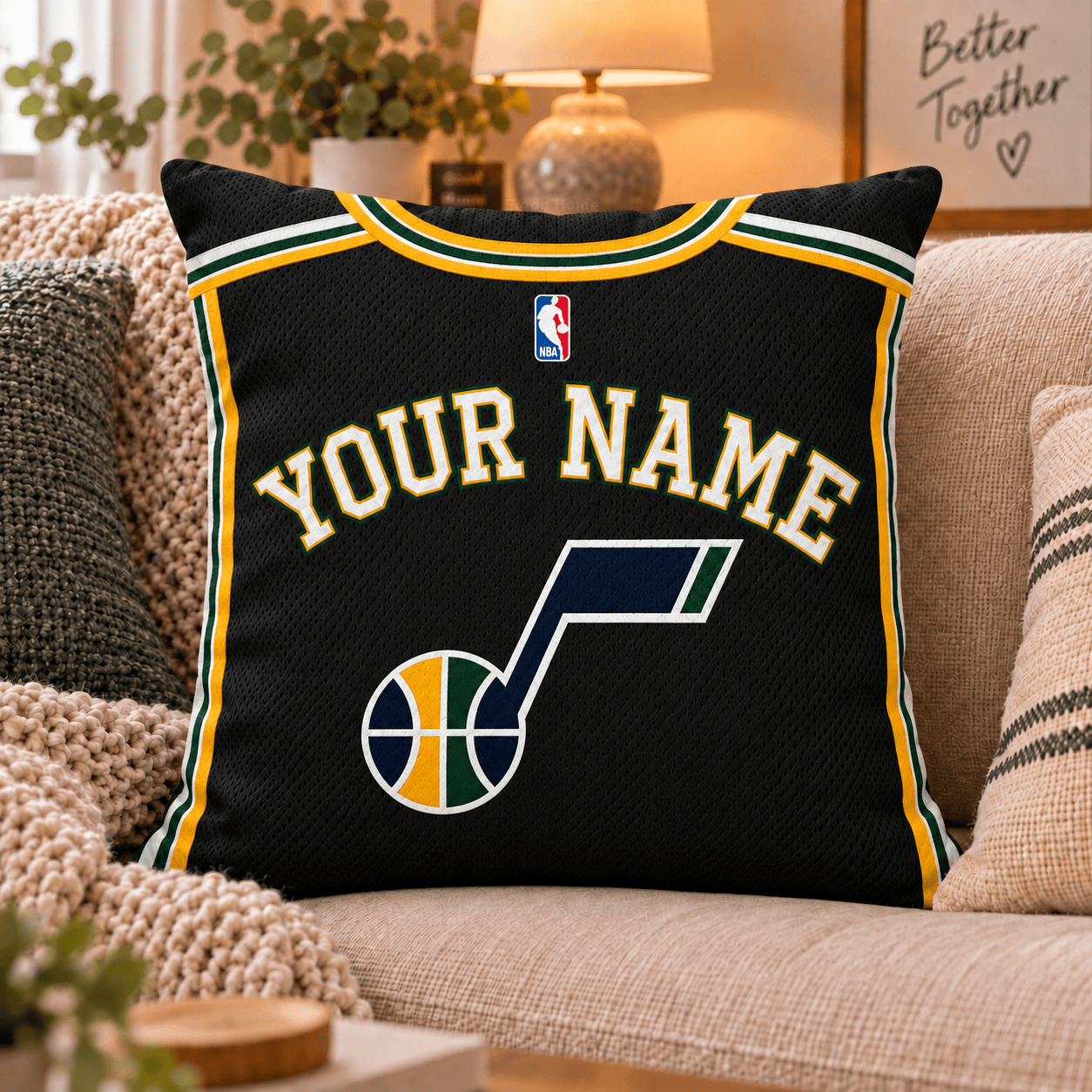 Utah Jazz NBA Pillow Jersey Custom Name For Fan