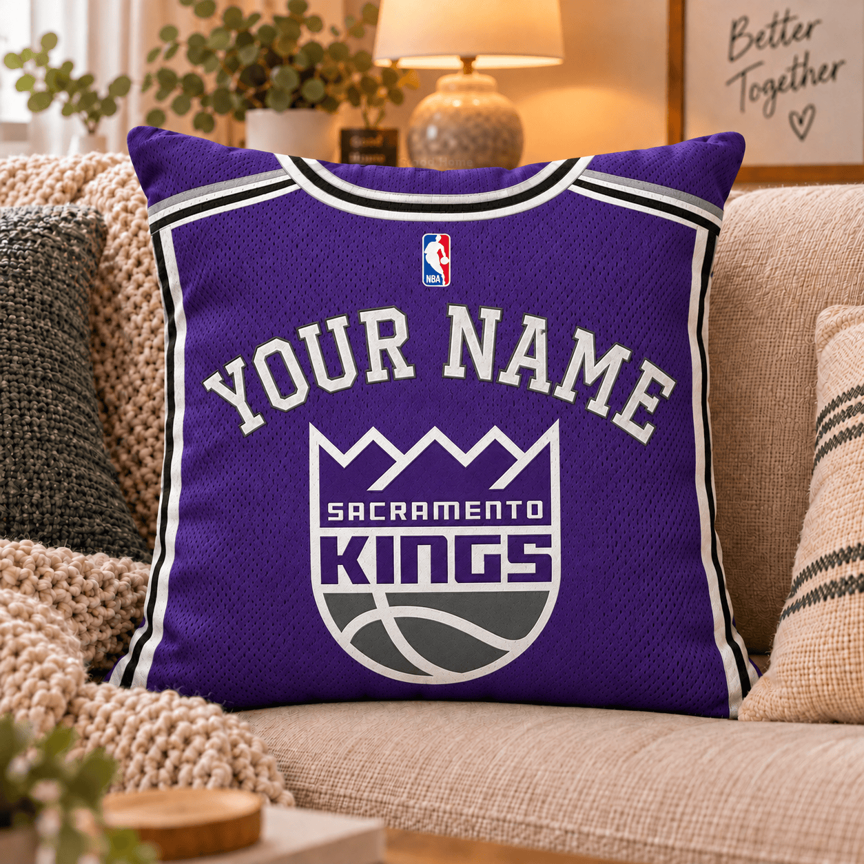 Sacramento Kings NBA Pillow Jersey Custom Name For Fan