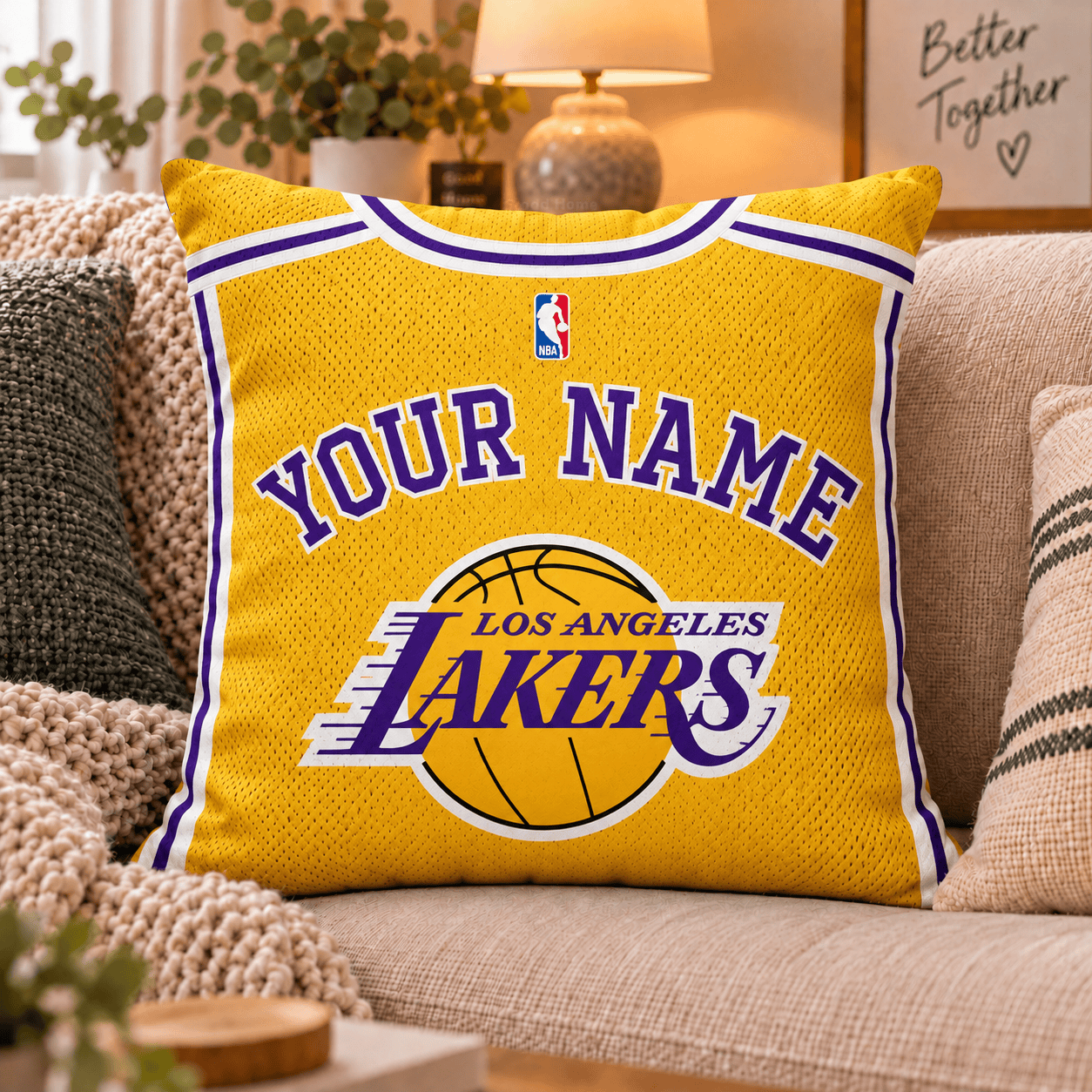 Los Angeles Lakers NBA Pillow Jersey Custom Name For Fan