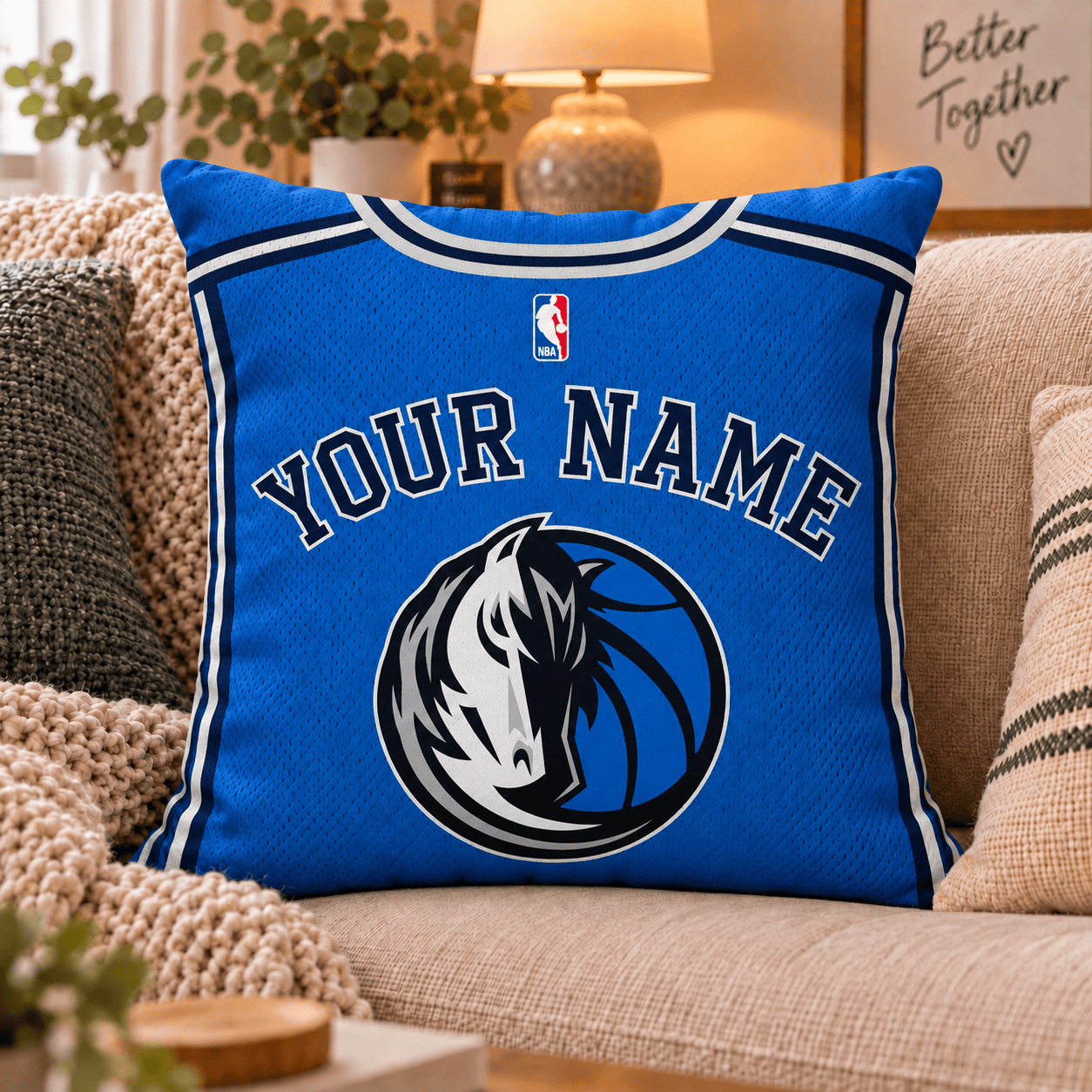 Dallas Mavericks NBA Pillow Jersey Custom Name For Fan