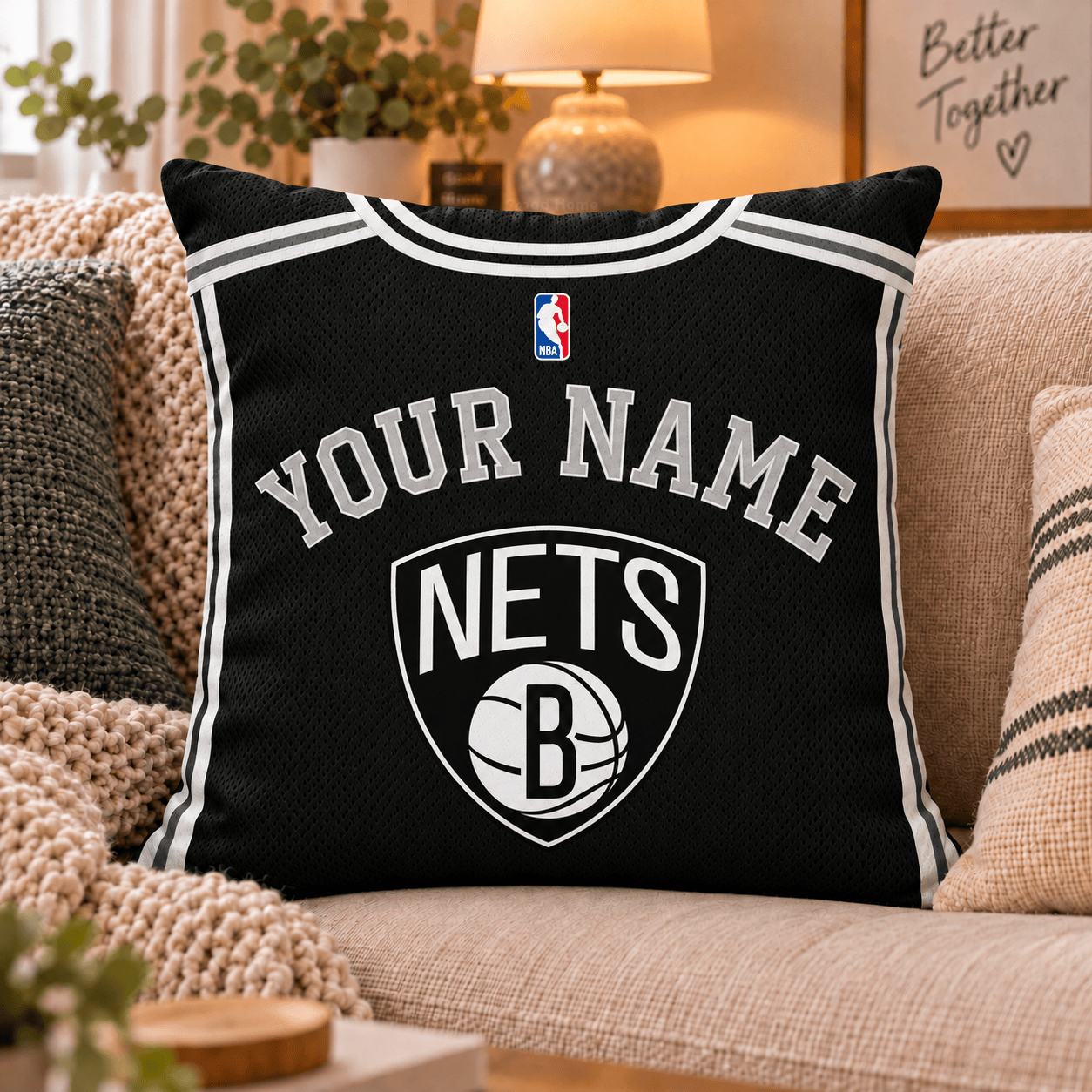 Brooklyn Nets NBA Pillow Jersey Custom Name For Fan