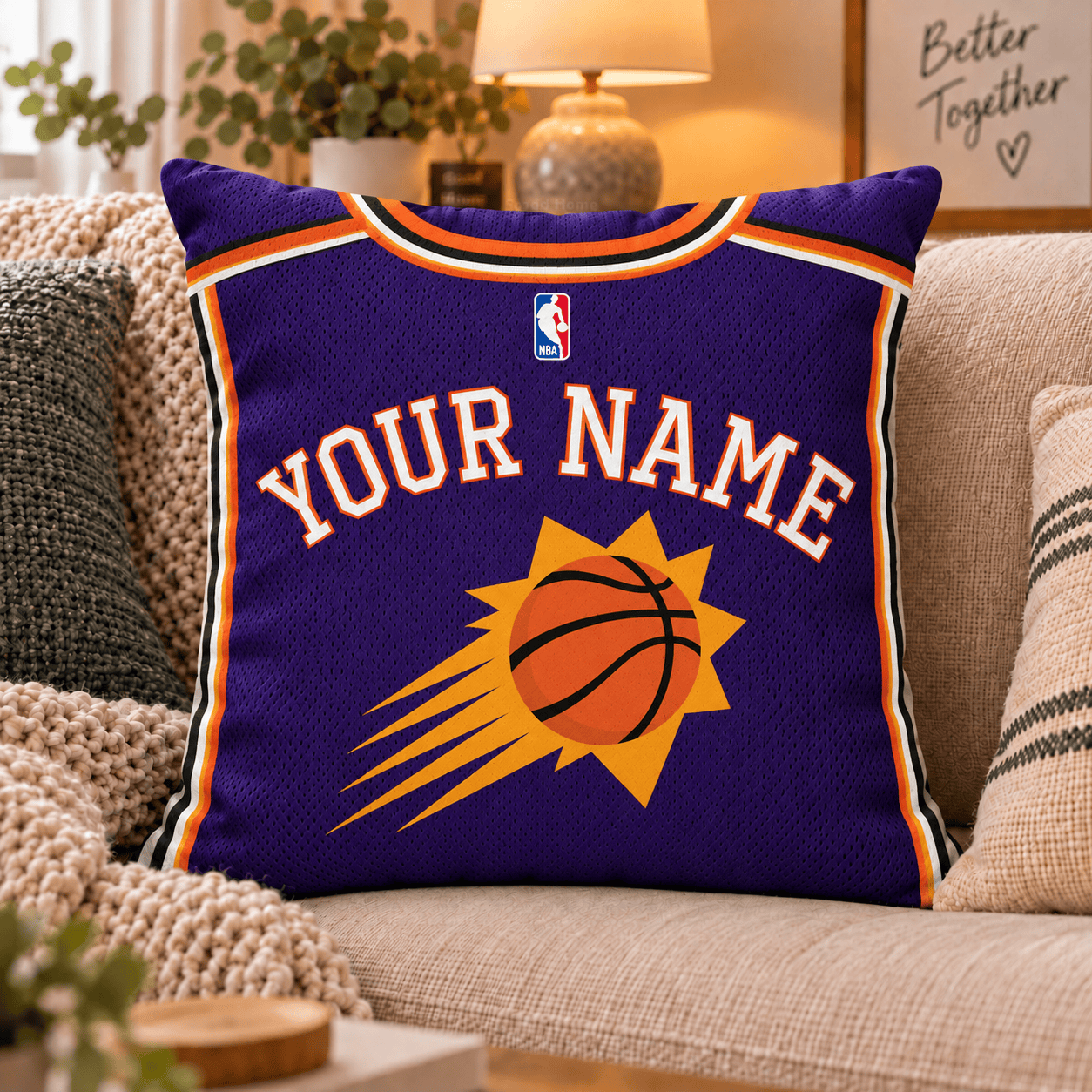 Phoenix Suns NBA Pillow Jersey Custom Name For Fan