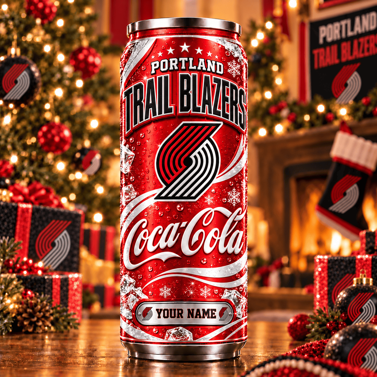 Portland Trail Blazers NBA Can Tumbler Coca Cola Custom Name For Fan