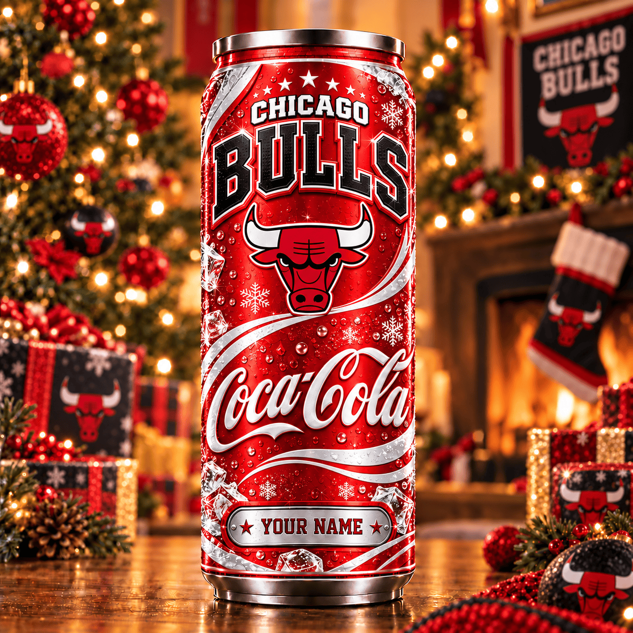 Chicago Bulls NBA Can Tumbler Coca Cola Custom Name For Fan