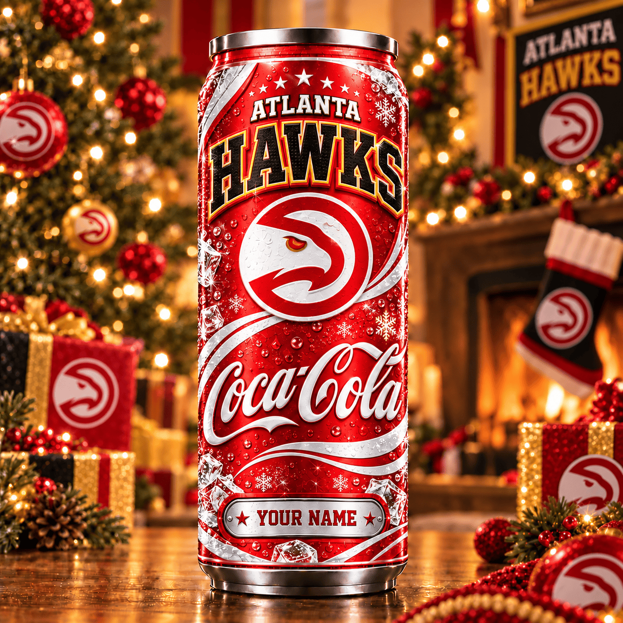 Atlanta Hawks NBA Can Tumbler Coca Cola Custom Name For Fan