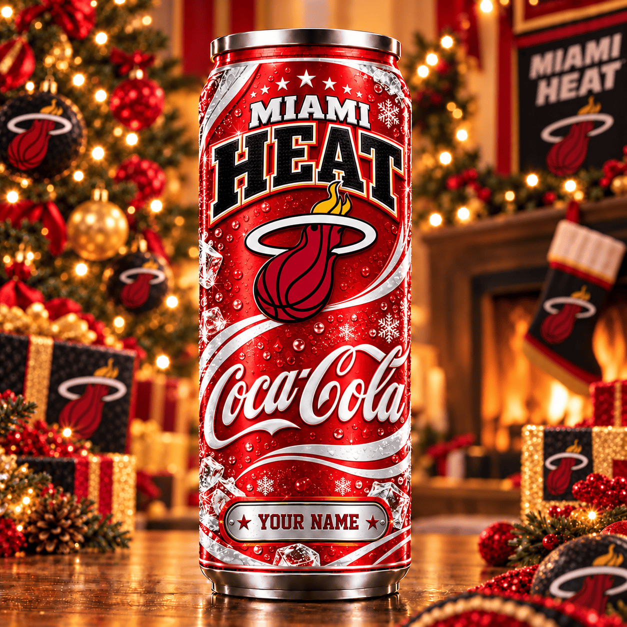 Miami Heat NBA Can Tumbler Coca Cola Custom Name For Fan