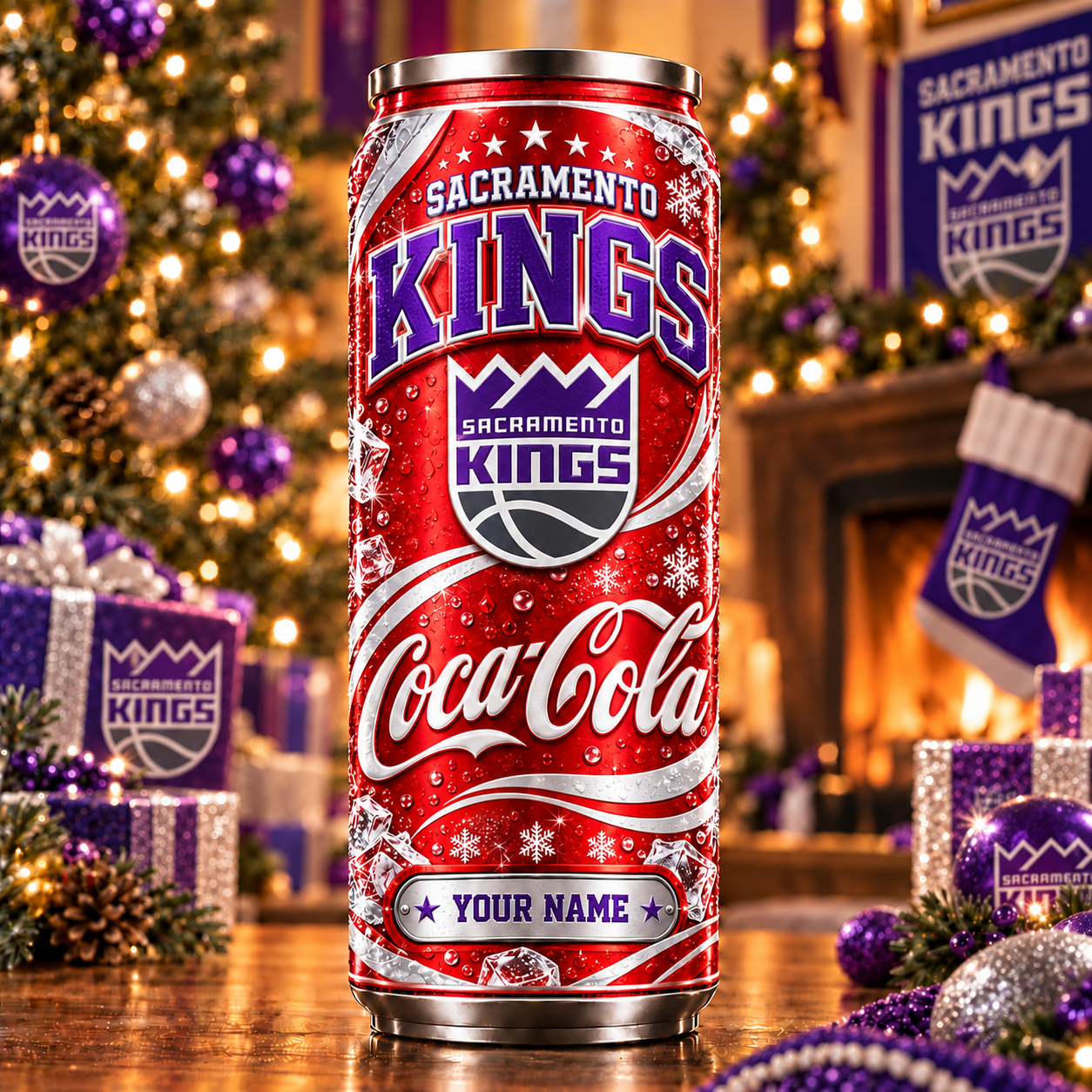 Sacramento Kings NBA Can Tumbler Coca Cola Custom Name For Fan