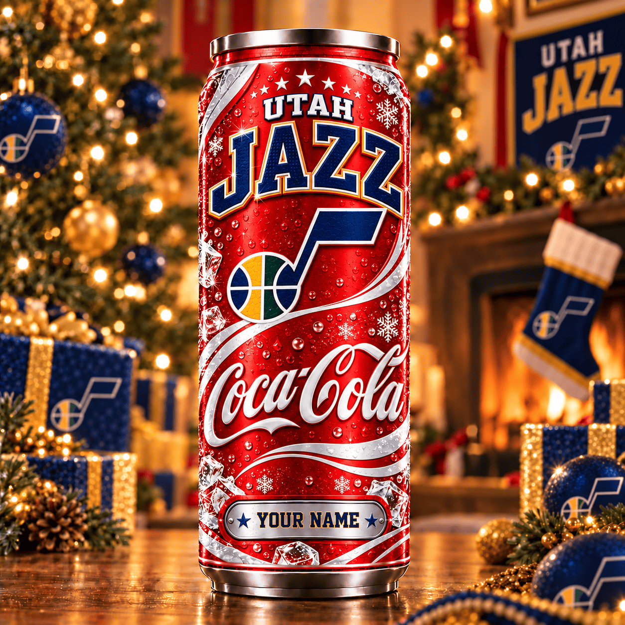 Utah Jazz NBA Can Tumbler Coca Cola Custom Name For Fan