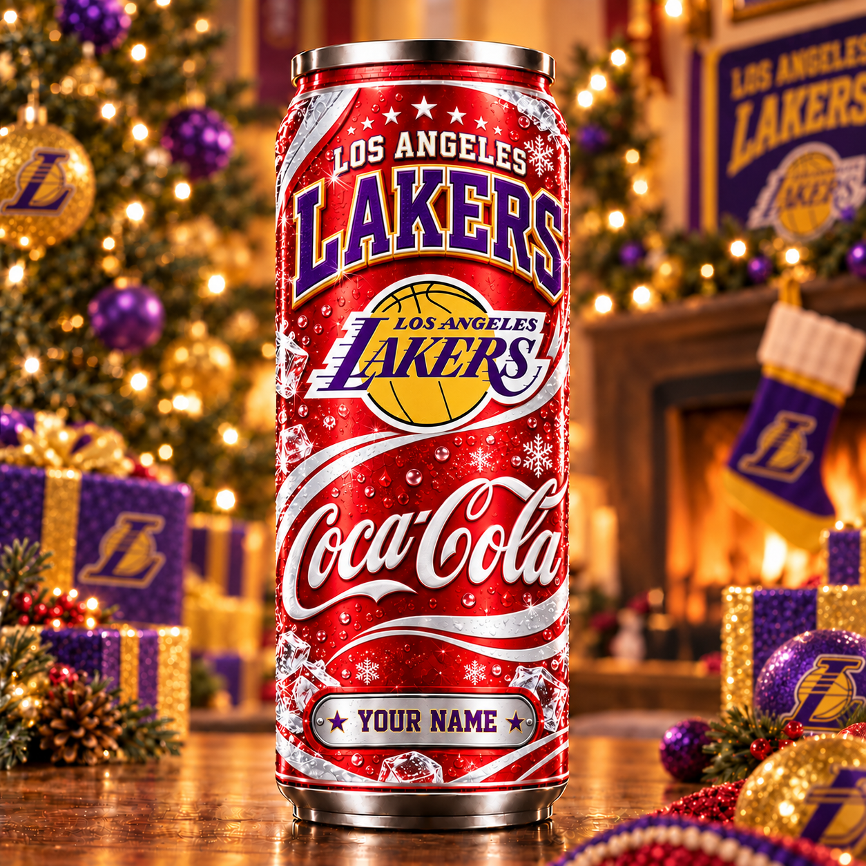 Los Angeles Lakers NBA Can Tumbler Coca Cola Custom Name For Fan