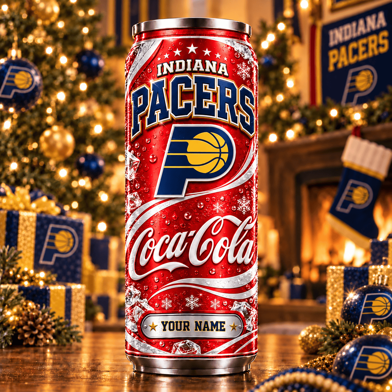 Indiana Pacers NBA Can Tumbler Coca Cola Custom Name For Fan