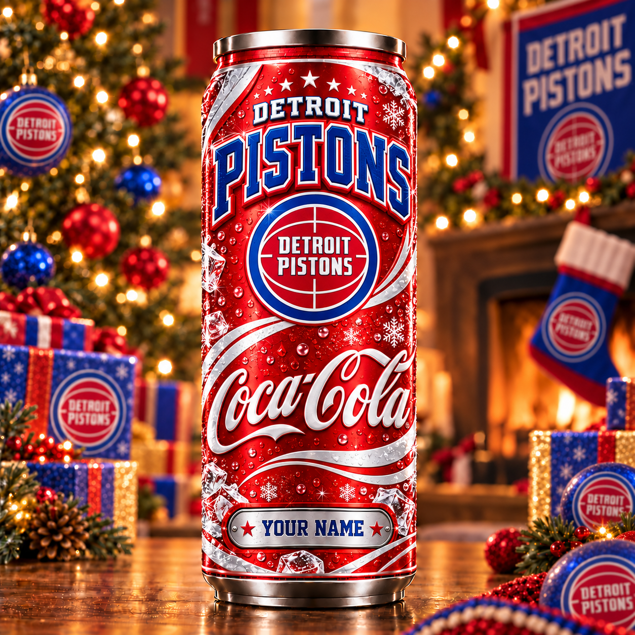 Detroit Pistons NBA Can Tumbler Coca Cola Custom Name For Fan