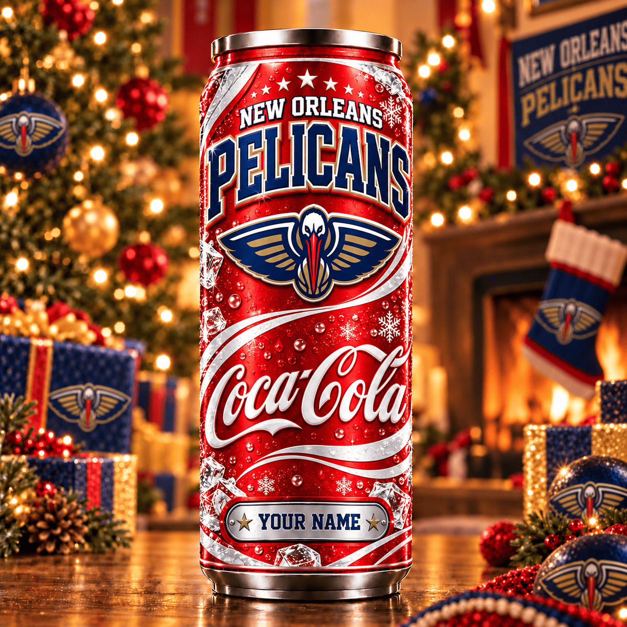 New Orleans Pelicans NBA Can Tumbler Coca Cola Custom Name For Fan