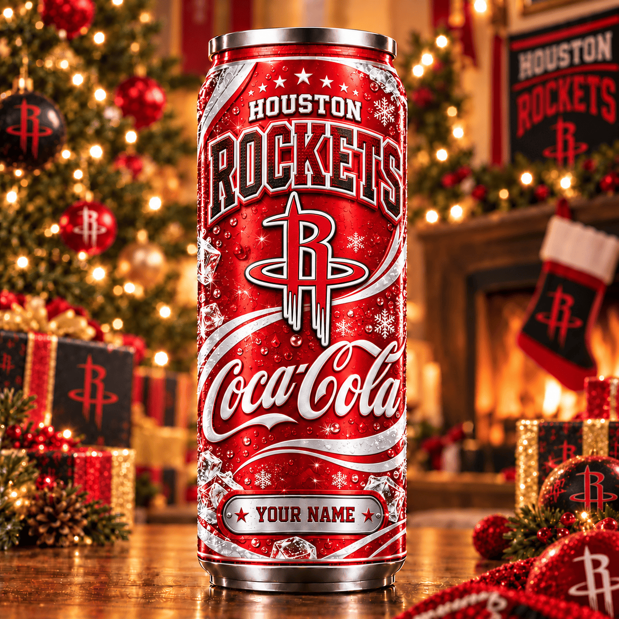 Houston Rockets NBA Can Tumbler Coca Cola Custom Name For Fan