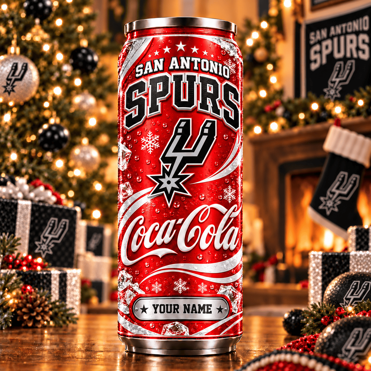 San Antonio Spurs NBA Can Tumbler Coca Cola Custom Name For Fan