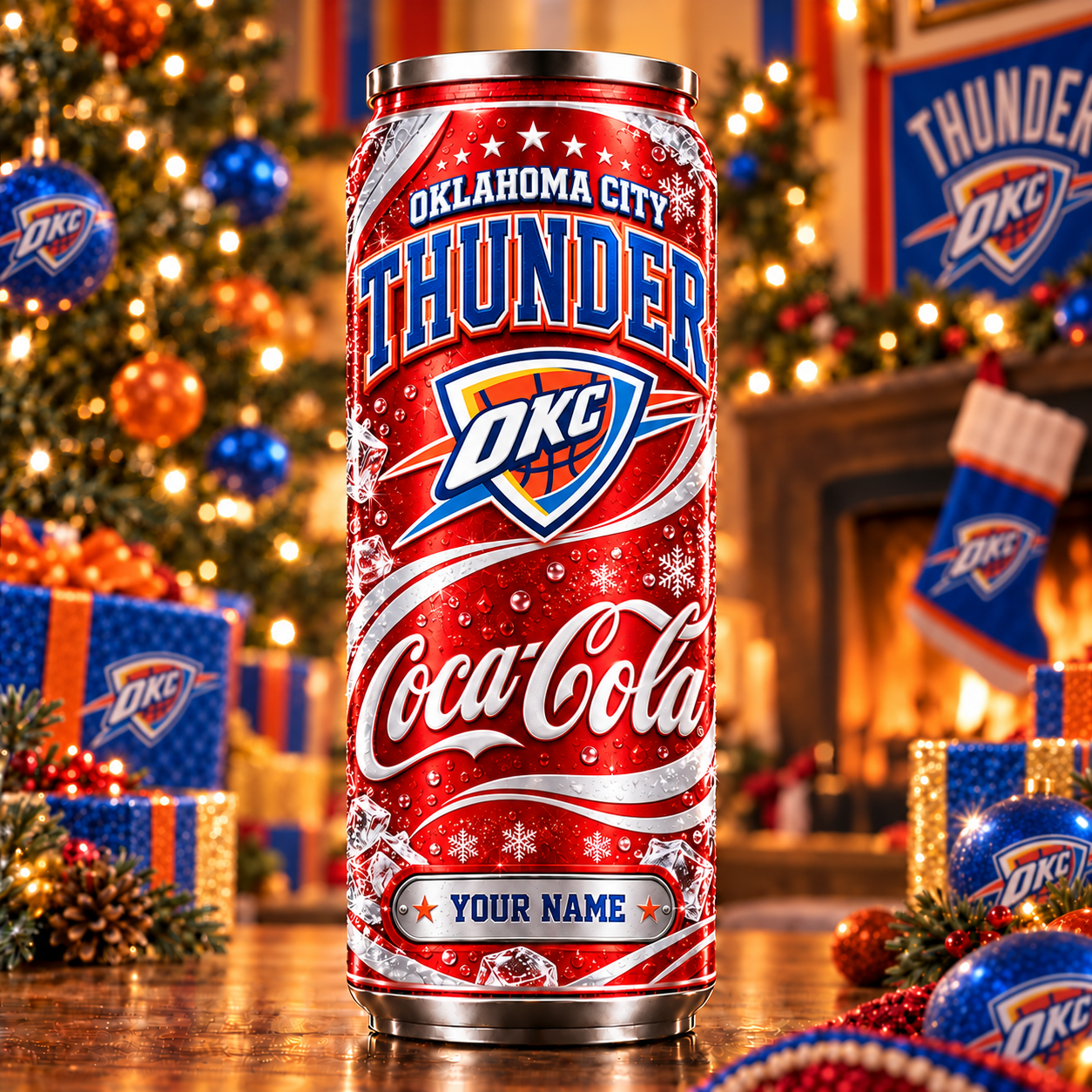 Oklahoma City Thunder NBA Can Tumbler Coca Cola Custom Name For Fan