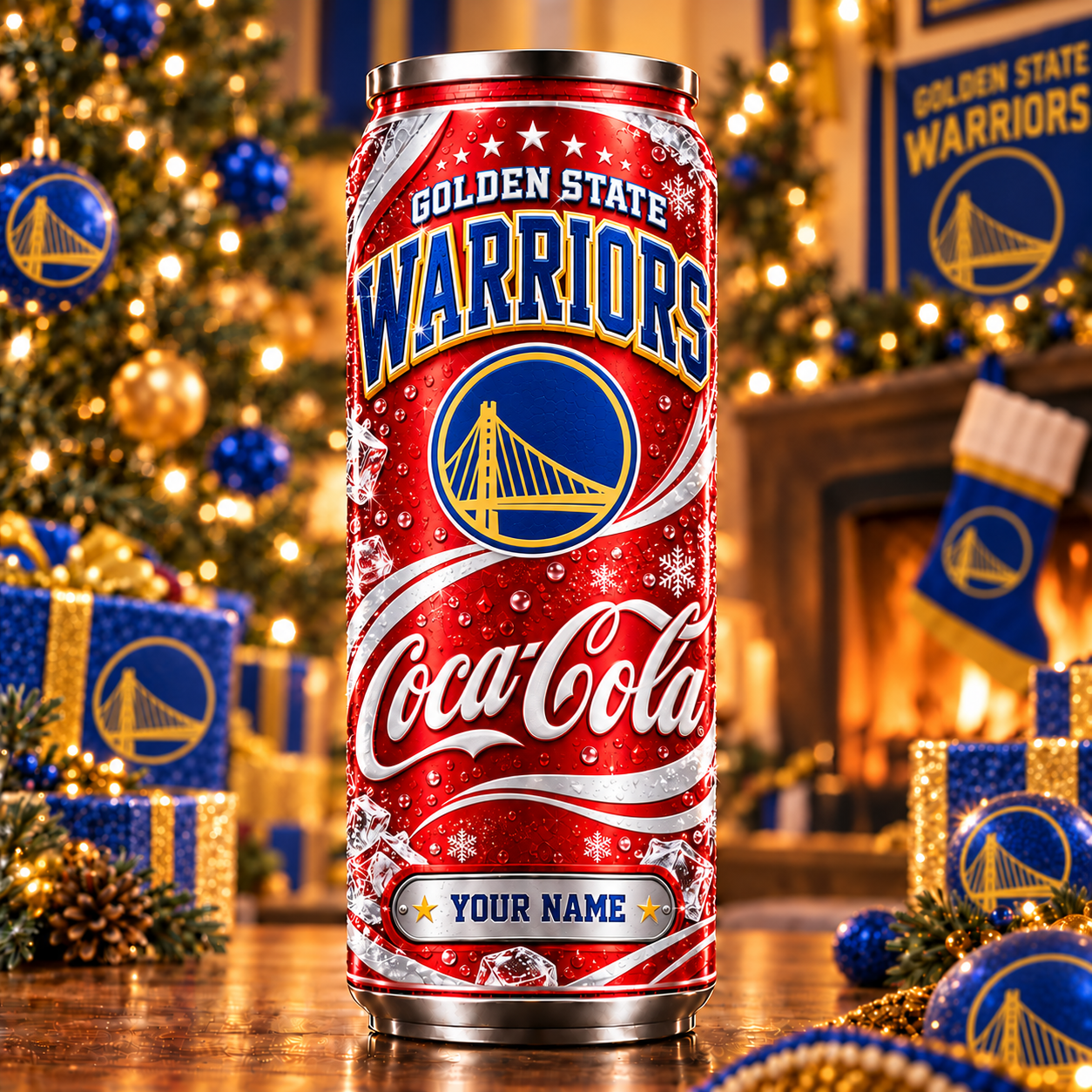 Golden State Warriors NBA Can Tumbler Coca Cola Custom Name For Fan