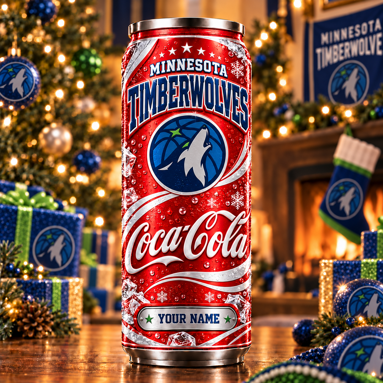 Minnesota Timberwolves NBA Can Tumbler Coca Cola Custom Name For Fan
