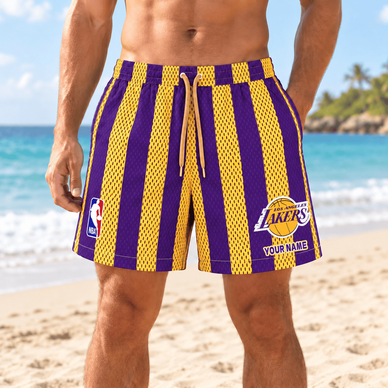 Los Angeles Lakers NBA Short Pants Custom Name For Fan