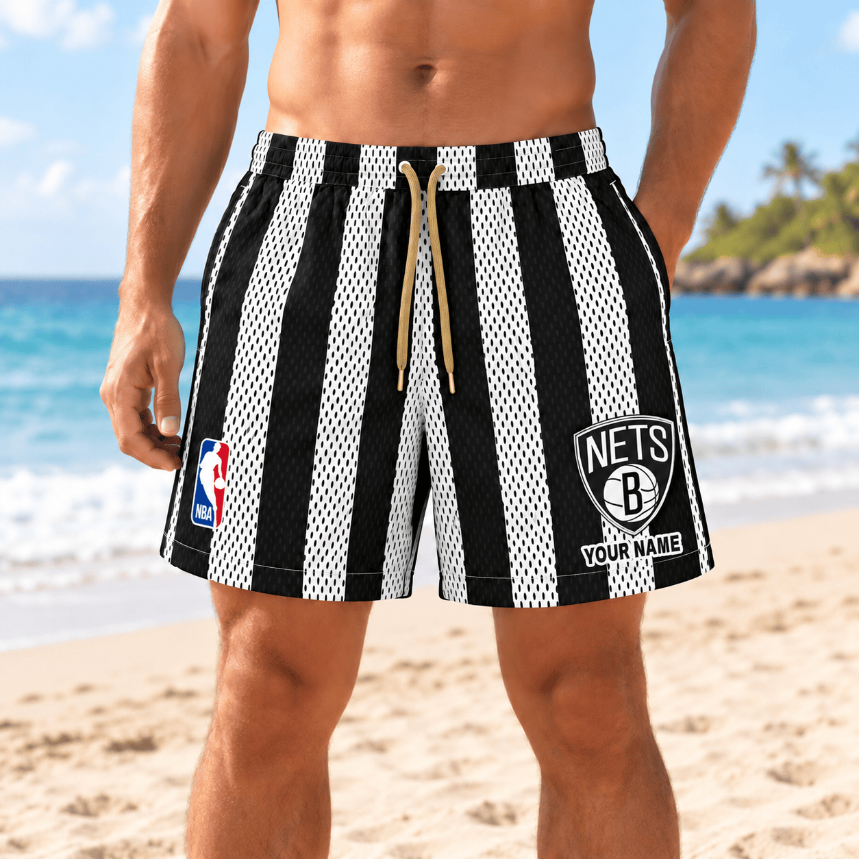 Brooklyn Nets NBA Short Pants Custom Name For Fan