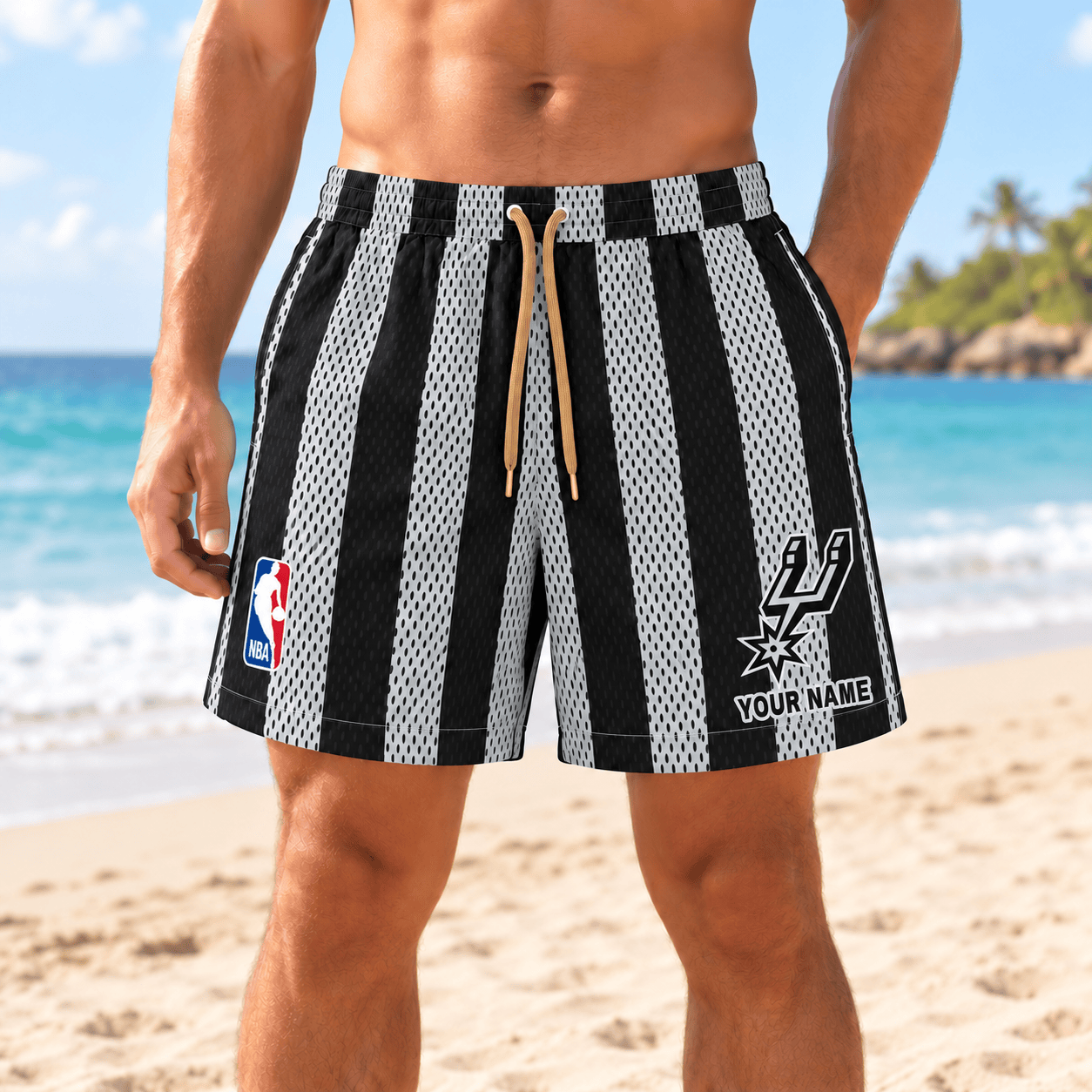 San Antonio Spurs NBA Short Pants Custom Name For Fan