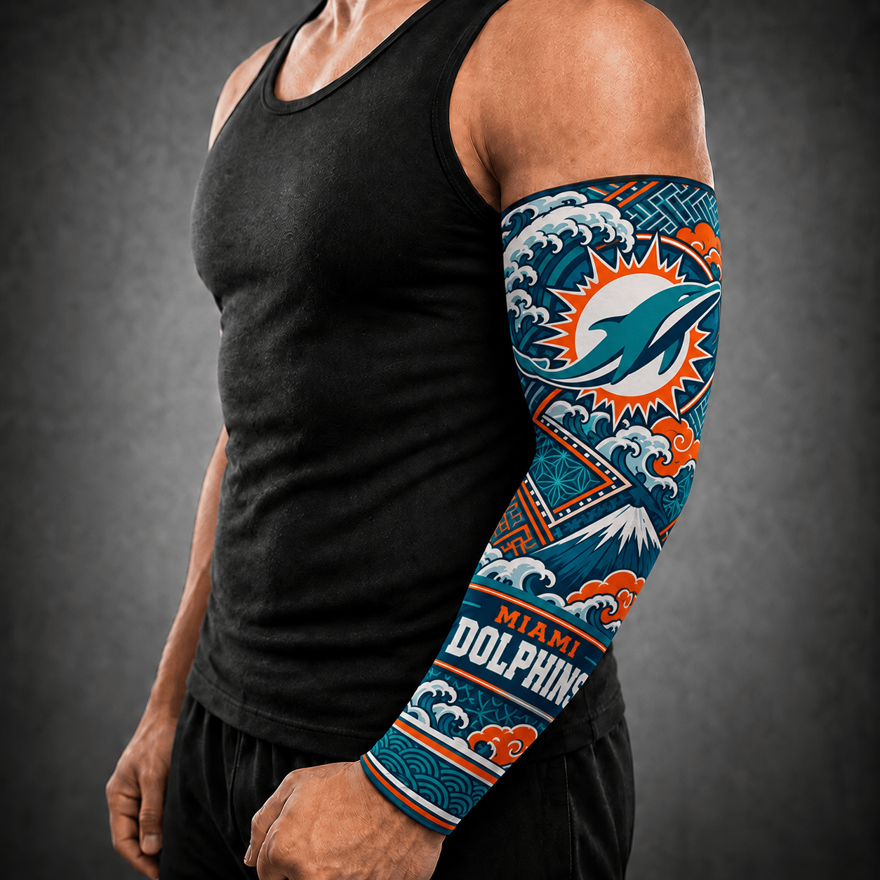 Miami Dolphins NFL Arm Sleeve Japan Custom Name For Fan