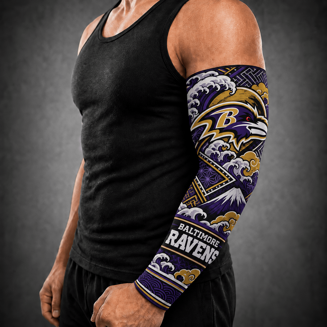 Baltimore Ravens NFL Arm Sleeve Japan Custom Name For Fan